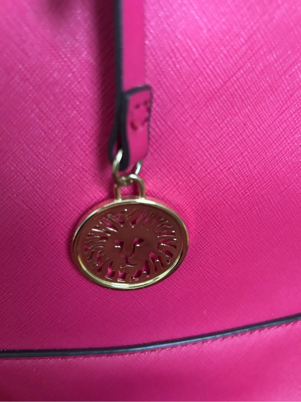 Anne Klein Pink Dome Satchel with Gold Hardware